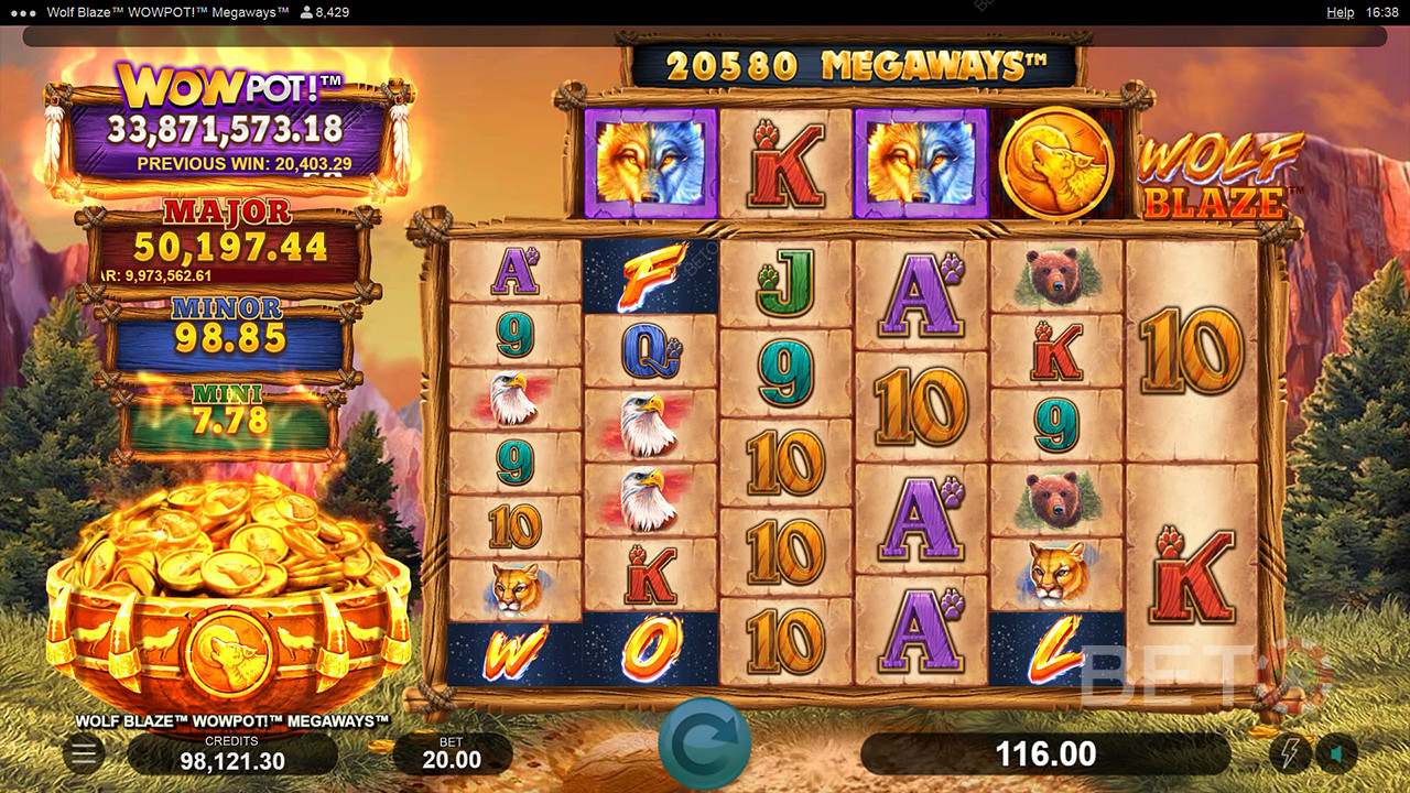 Wolf Blaze WOWPOT! Megaways 無料プレイ