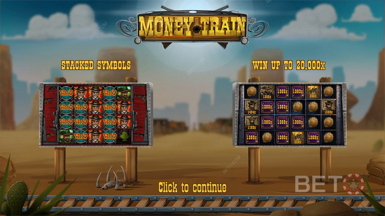 Money Trainオンラインスロットで、ベット額の20,000倍の最高賞金を目指しましょう。