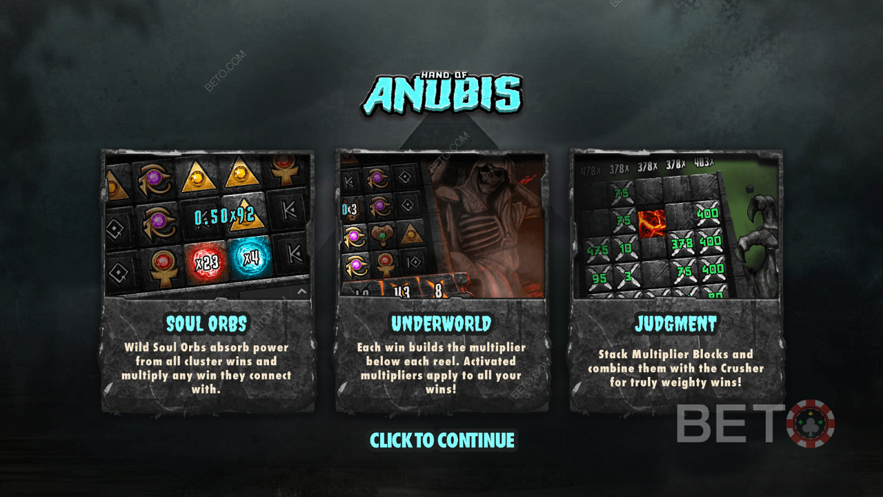 オンラインスロット「Hand of Anubis」で3つの優れた機能をお楽しみください。
