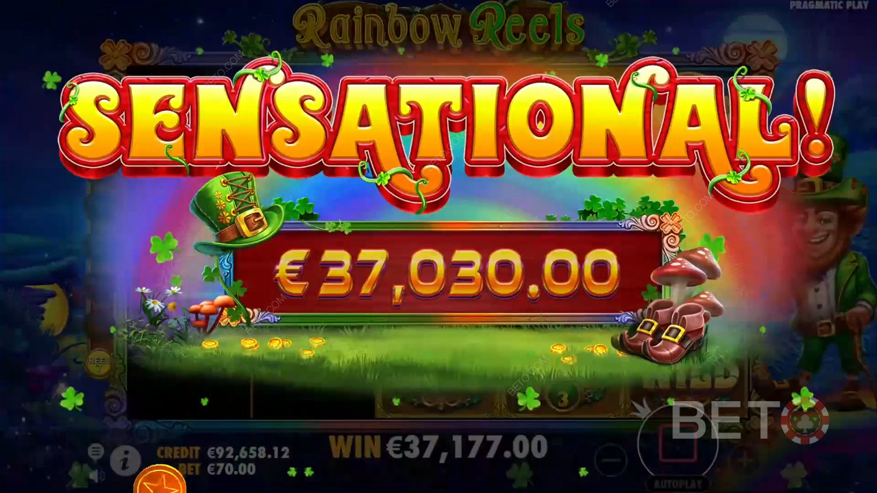 Rainbow Reelsスロット・オンラインでベット額の5,000倍を勝ち取ろう！