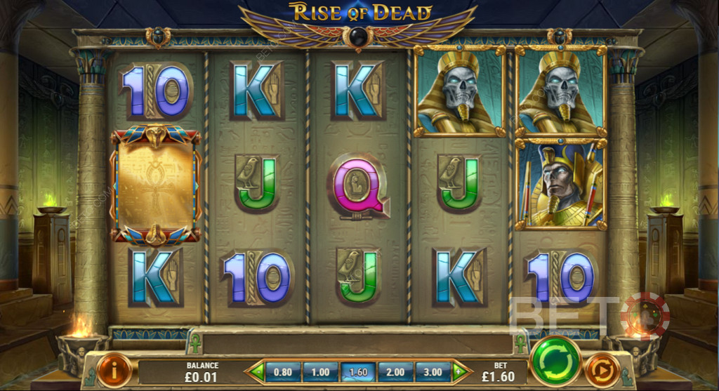 Rise of Dead - スキャッター、ワイルド、ボーナスゲーム、フリースピンが特徴のノンプログレッシブ・オンラインスロット。