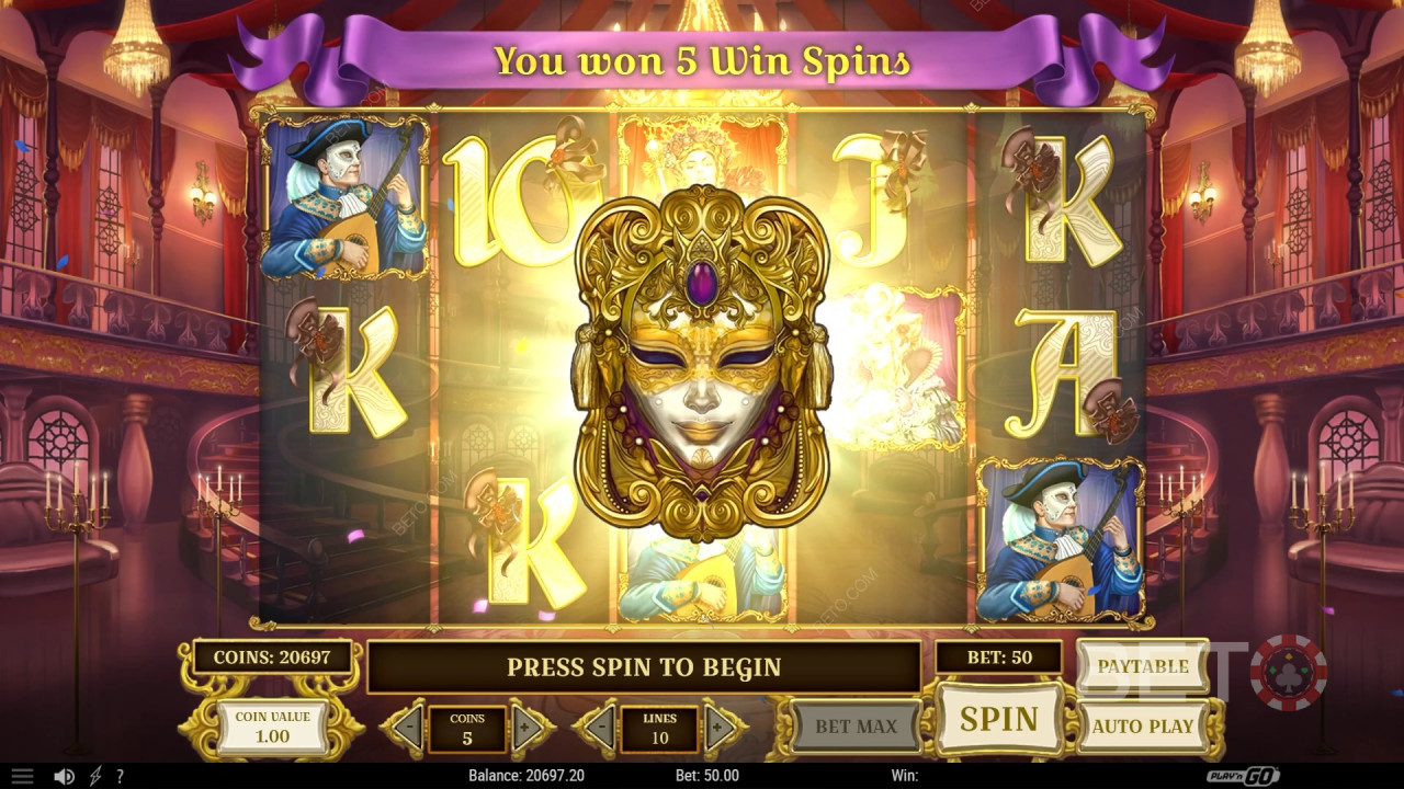 Royal Masquerade スロットで最大10,000倍配当を狙おう!