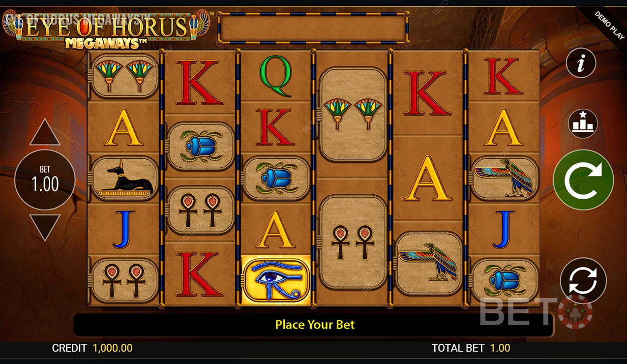 Eye of Horus MegawaysOnline Slotでは、合計15,625通りの勝ち方があります。