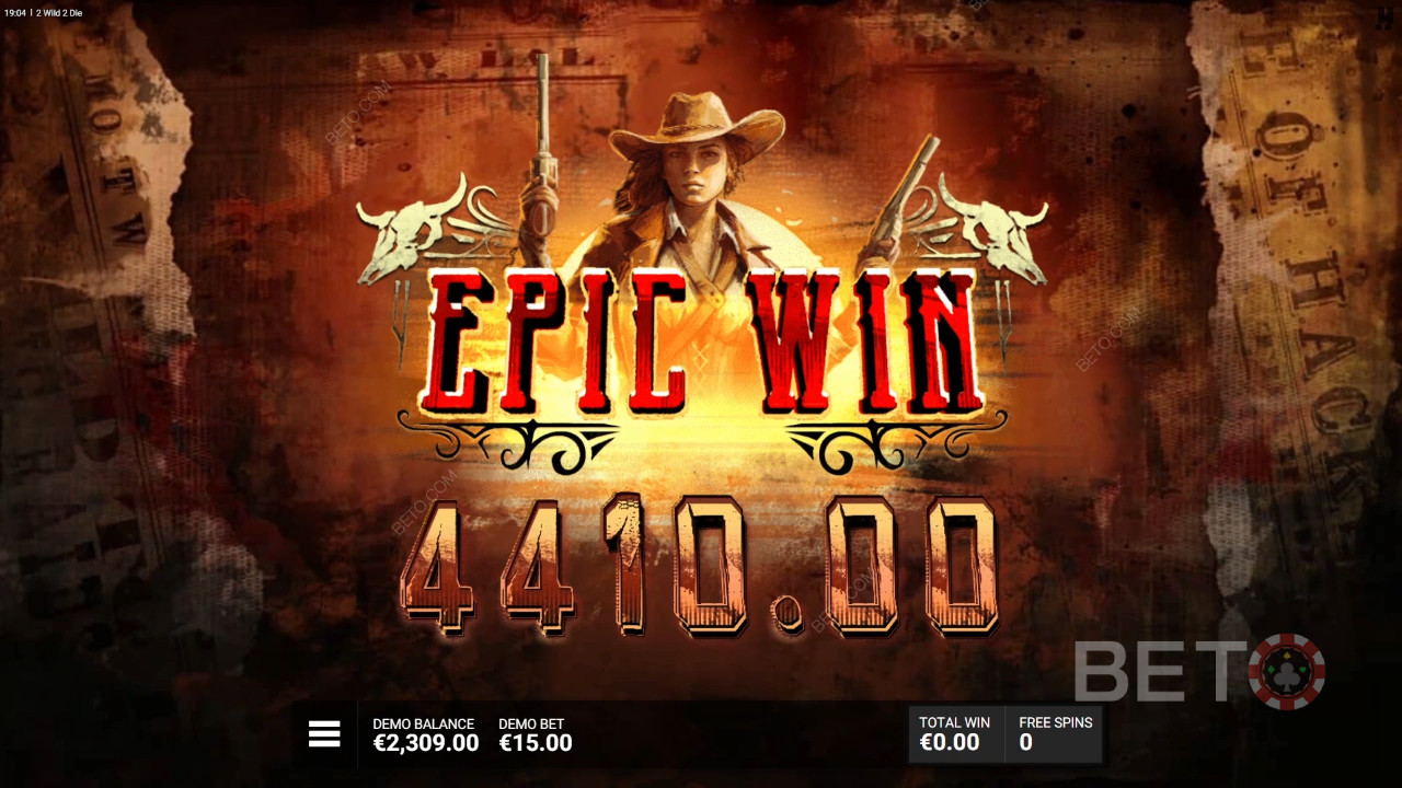 2 Wild 2 Dieスロットで賭け金の15,000倍を狙え！