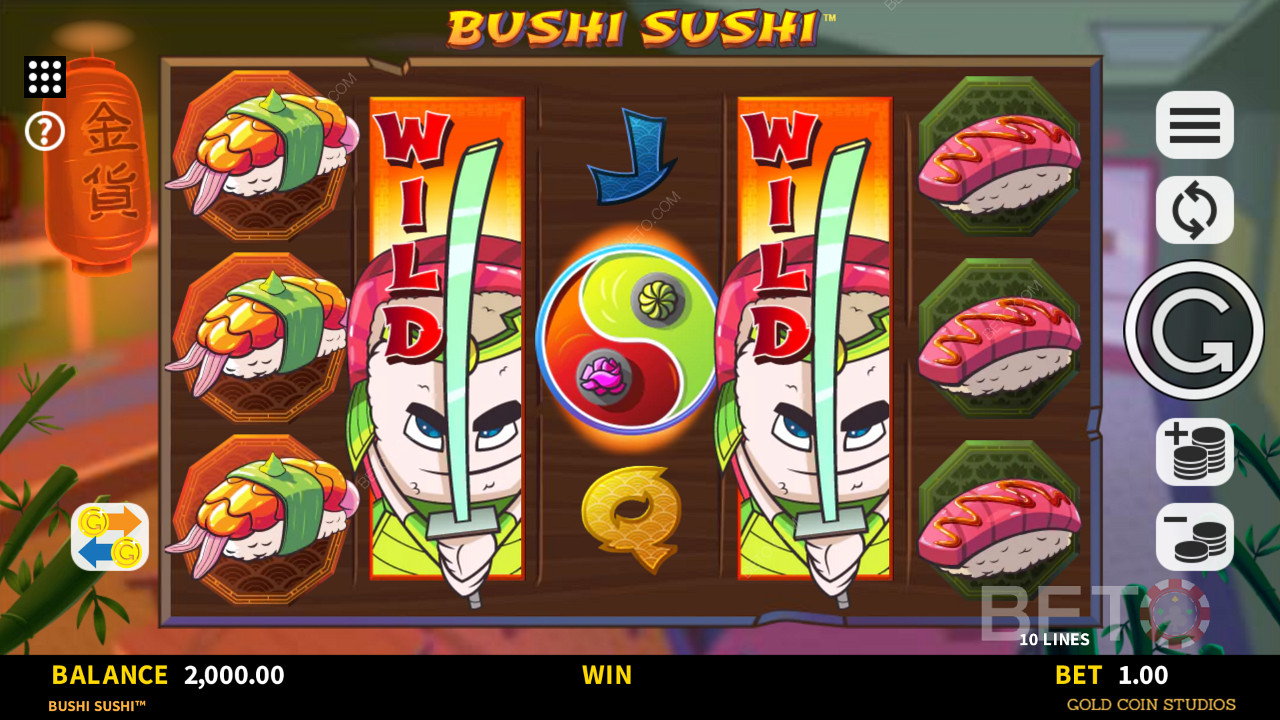 Bushi Sushi スロットマシンのエキスパンディング・ワイルド