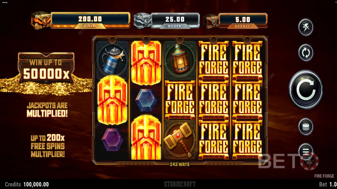 Fire Forgeのビジュアルは、金属と火にこだわっています