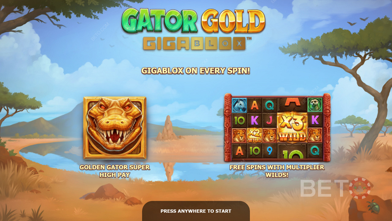 Gator Gold Gigabloxのイントロ画面
