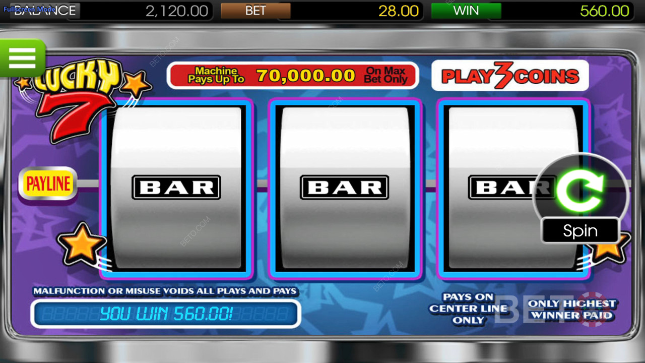 ラッキー7 Betsoftスロット評価