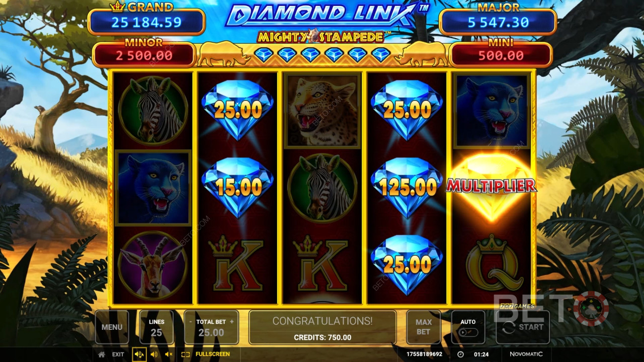 ダイヤモンドリンク：マイティスタンピード - BETO Slotsレビュー