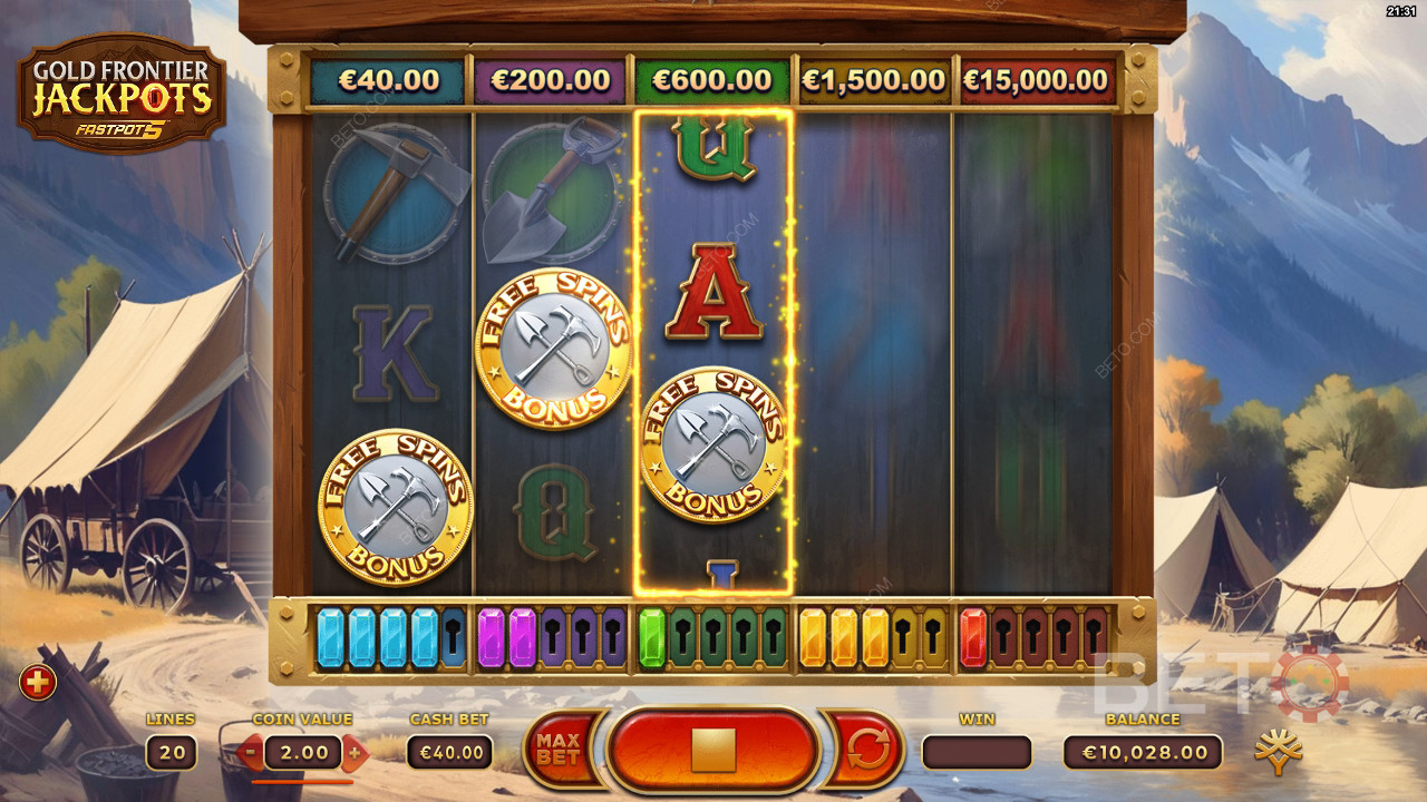 黄金の辺境 ジャックポット FastPot5 - BETO Slots レビュー