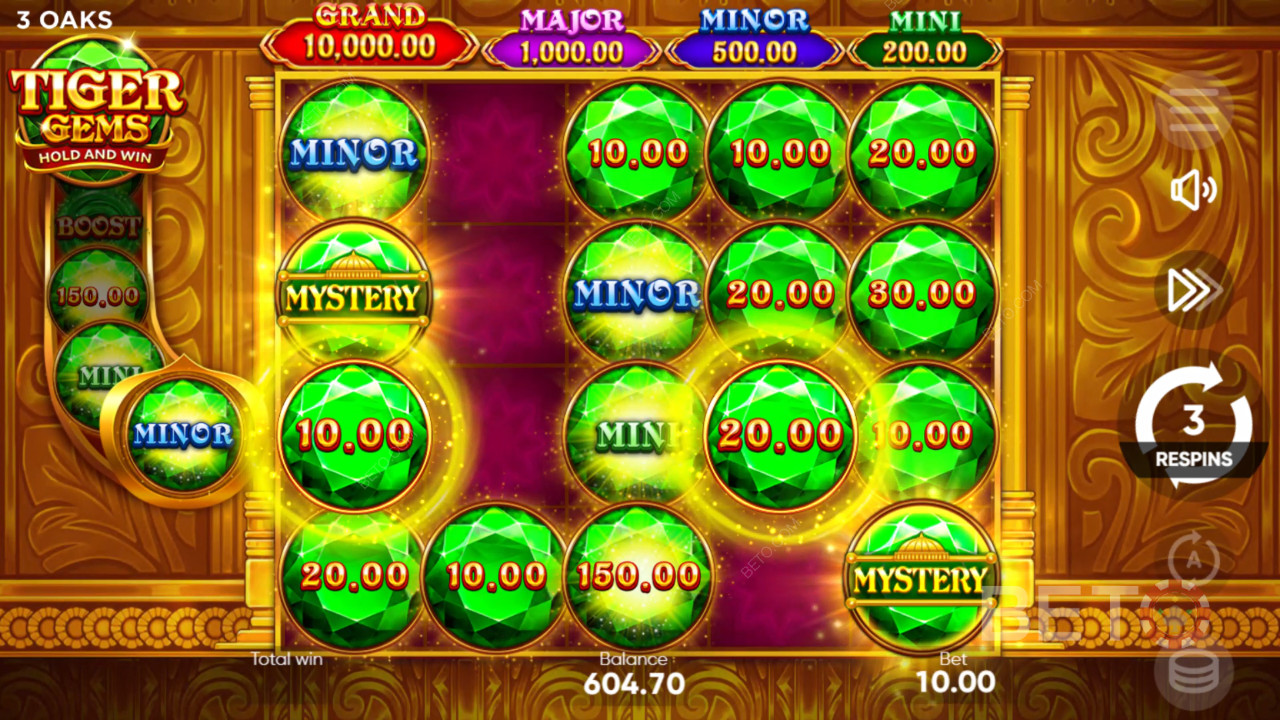 3 Oaks Gamingの「タイガージェムズ」の遊び方