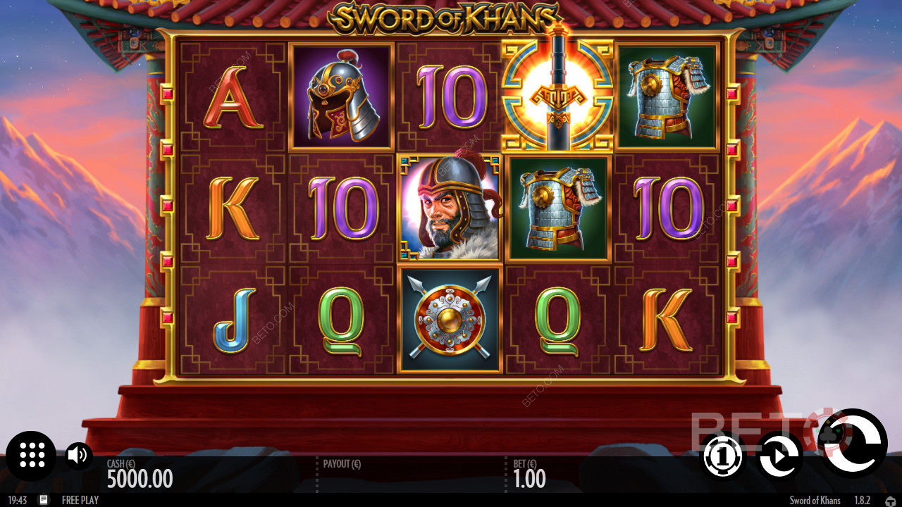 Sword Of Khans- Battle alongside Genghis Khanでクラシックな5x3グリッド。