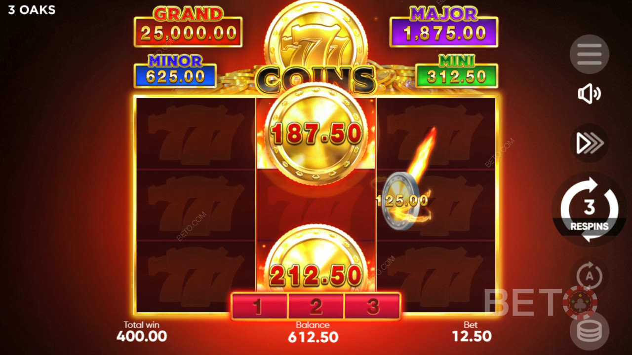 777コインズ：3 Oaks Gamingの遊び方