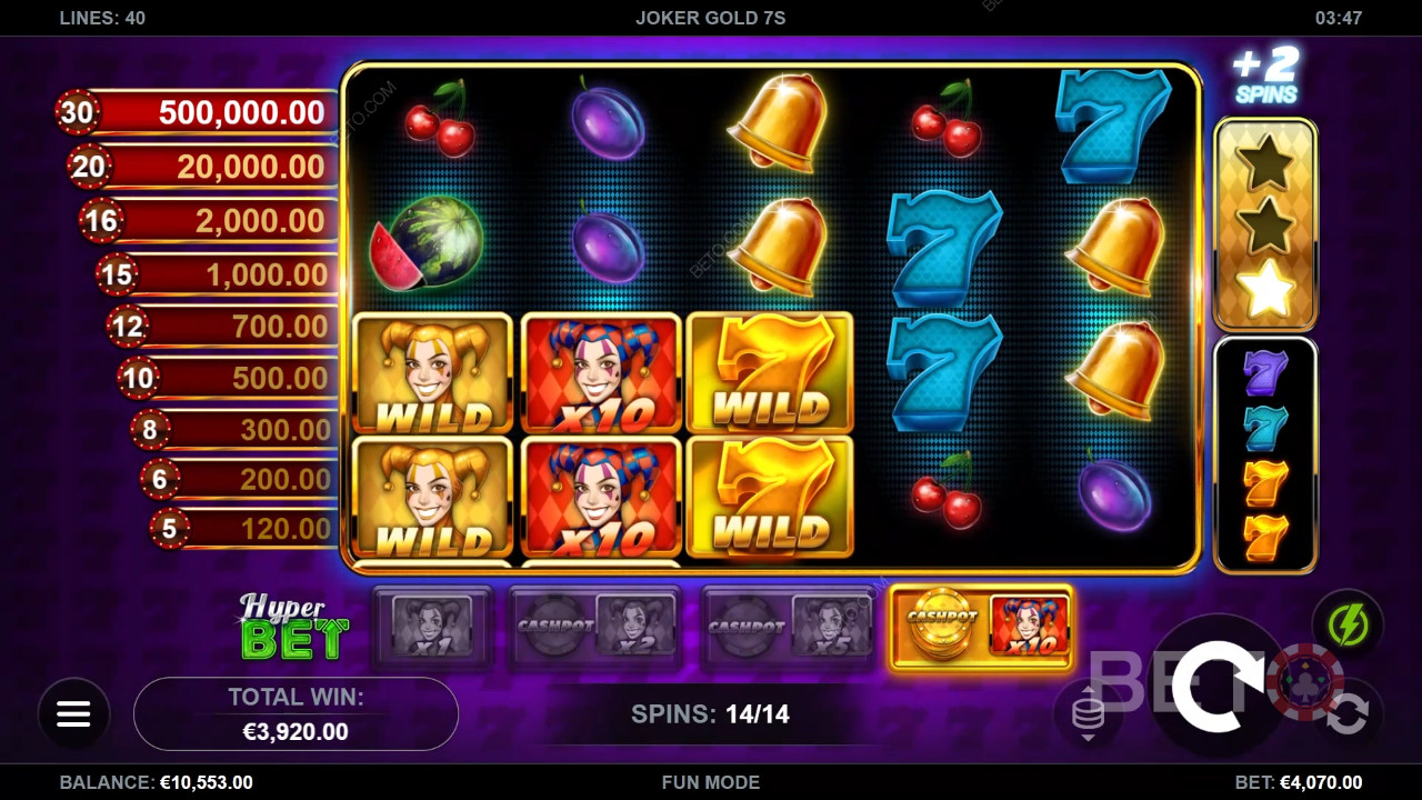 ジョーカーゴールド7sスロットで最大50,000倍の配当を獲得しよう！