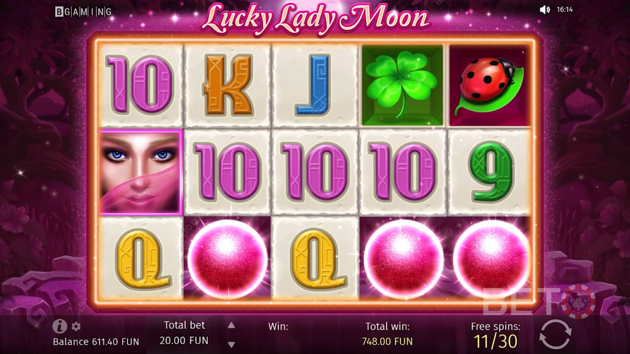Lucky Lady Moon」スロットはシンプルで、ほとんどの初心者に分かりやすくなっています。