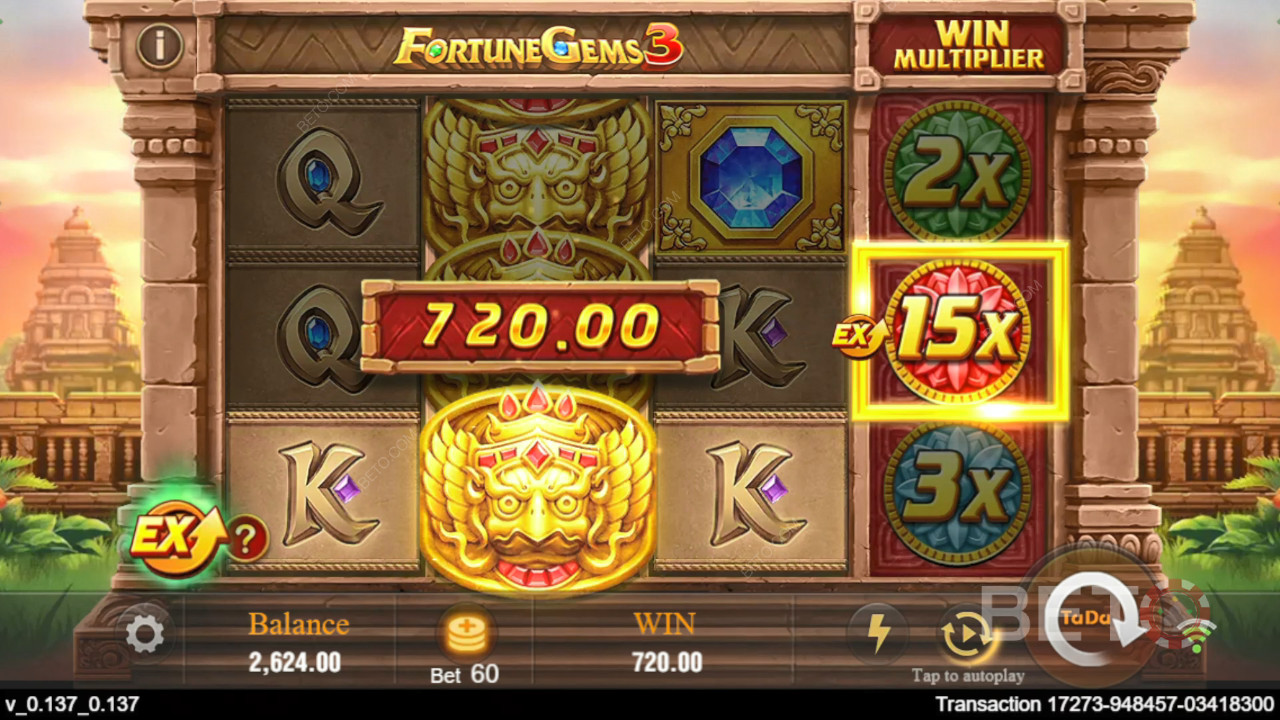 フォーチュンジェムズ3で最大10,125倍の配当を狙え！