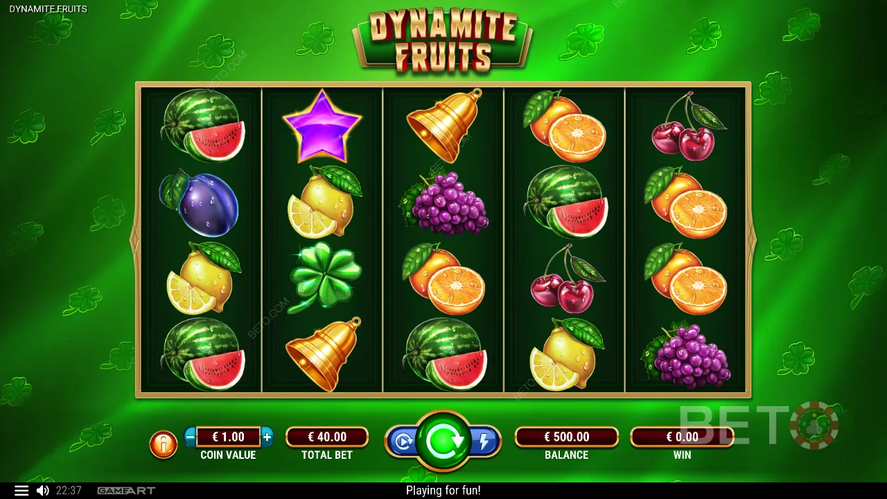 Dynamite Fruits」ゲームプレイ例
