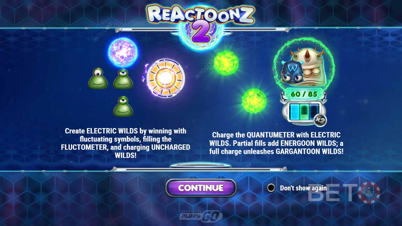 強力なワイルドと機能で連続勝利をお楽しみください - Play n GOのReactoonz 2