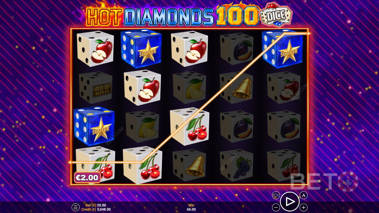 ホットダイヤモンド100ダイス：BETO Slotsレビュー