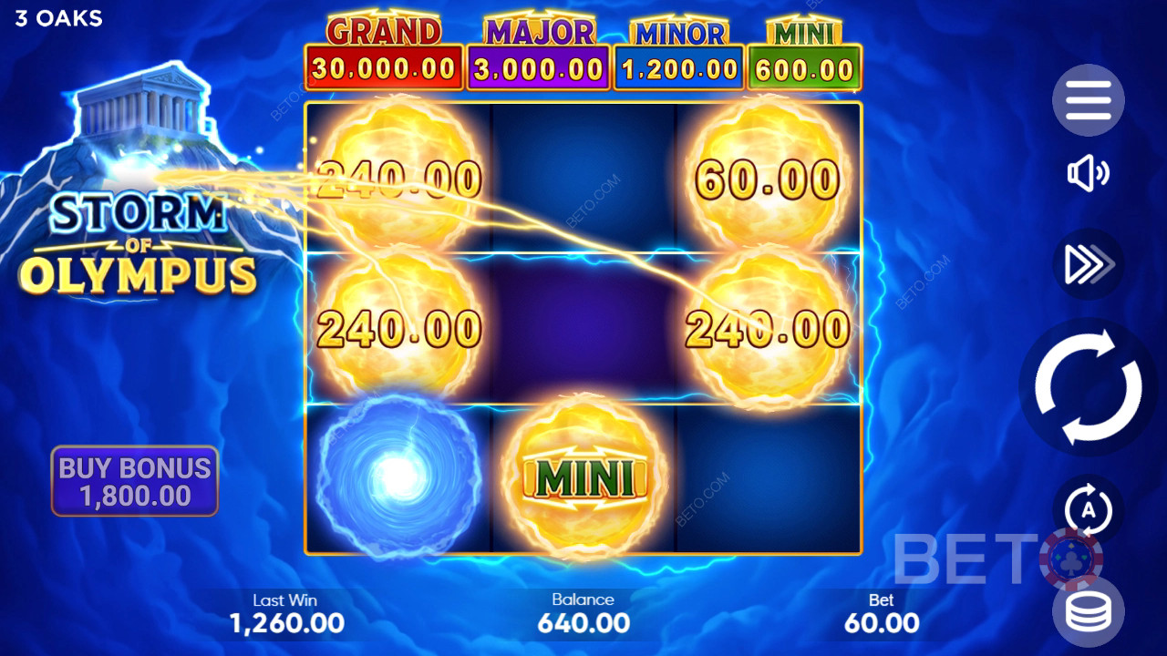 3 Oaks GamingのStorm of Olympusの遊び方