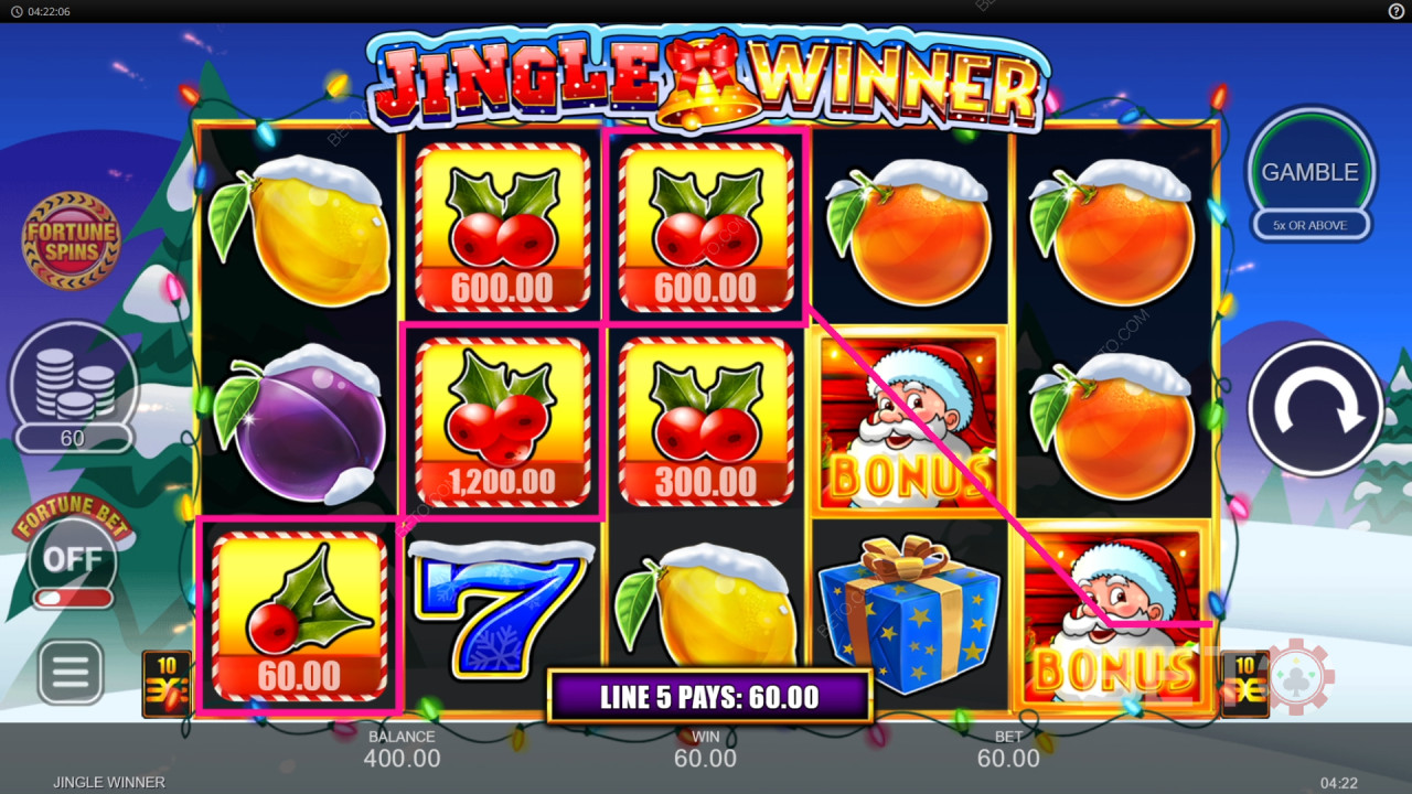 Inspired Gamingの「Jingle Winner」の遊び方