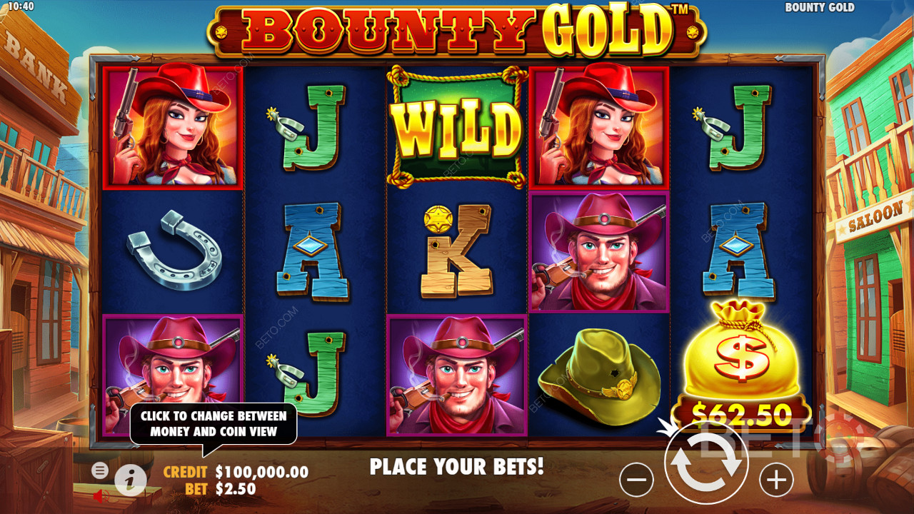 Bounty Goldは25のペイラインを生成します。
