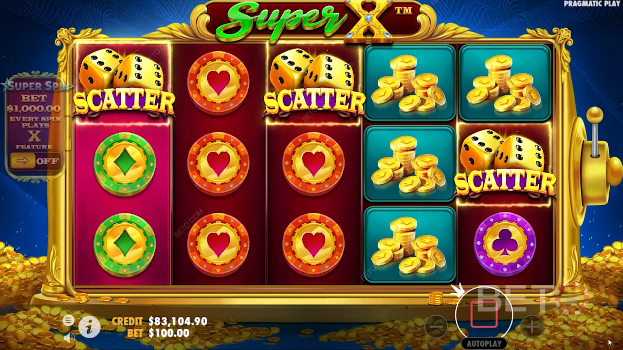 スーパーXの金色は、ゲームプレイのほとんどの要素にインスピレーションを与えている