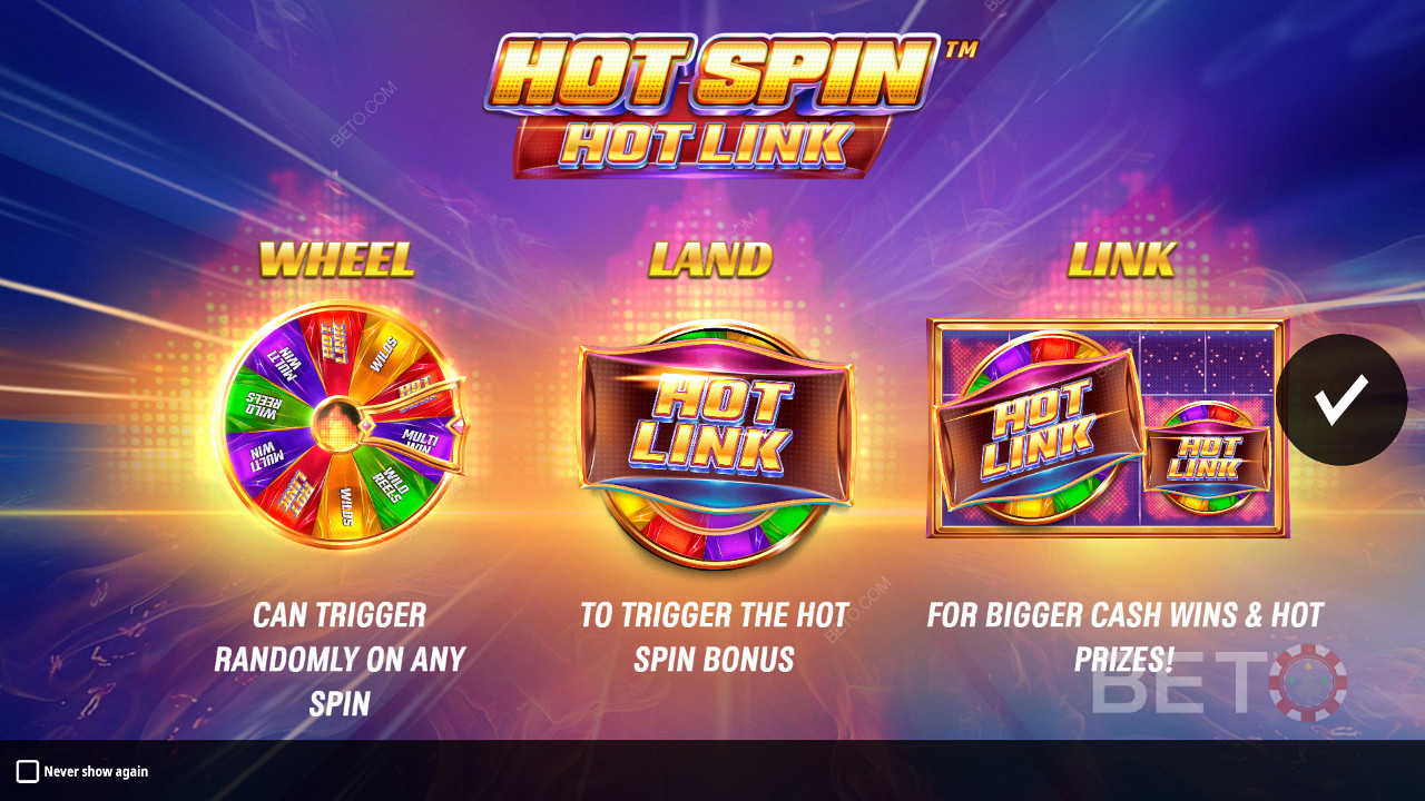 Hot Spin Hot Linkのイントロ画面とブースターの詳細画面