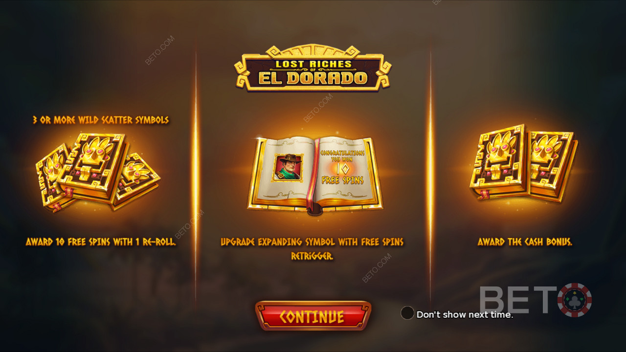 Lost Riches of El Doradoのイントロ画面での情報提供