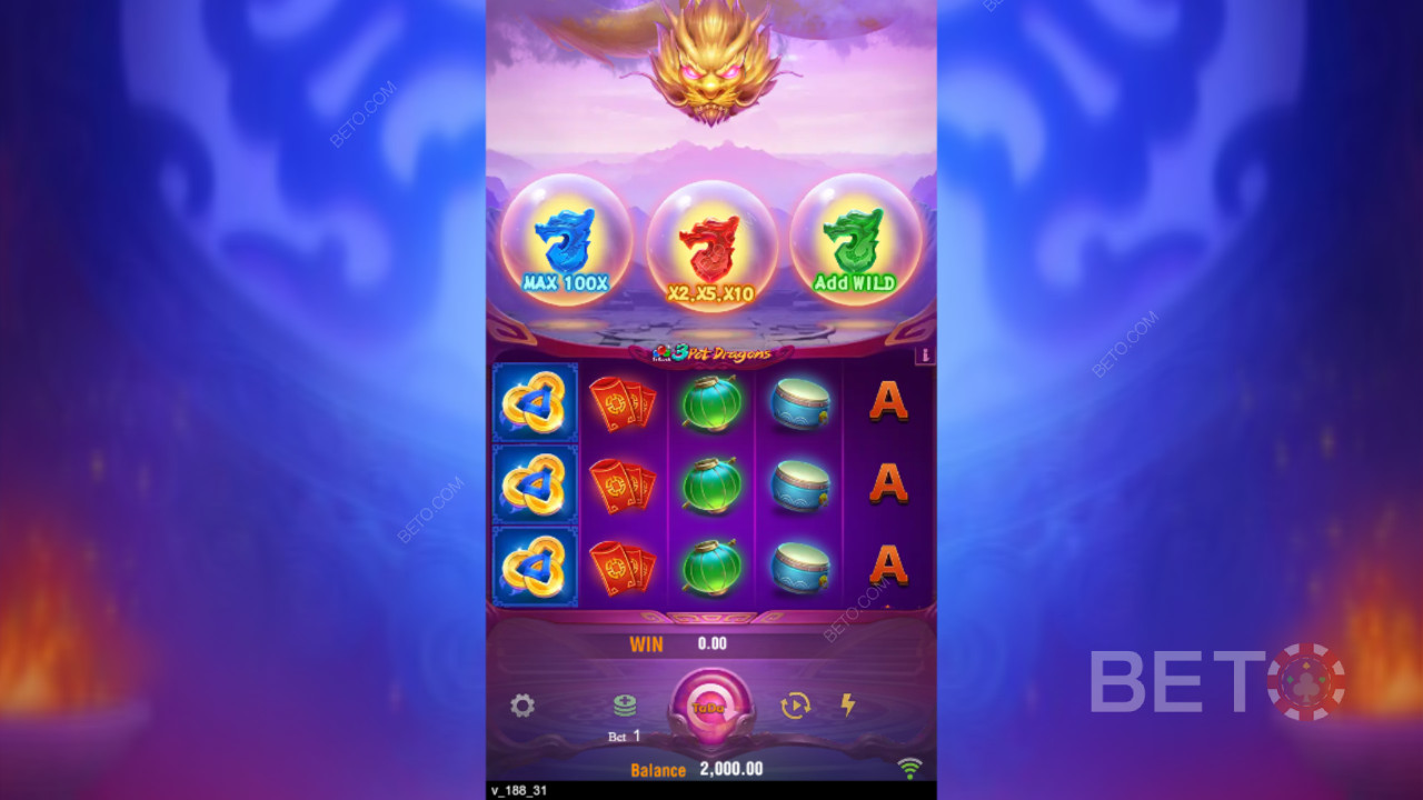「3 Pot Dragons」オンラインスロットで最大10,000倍の配当を獲得しよう！