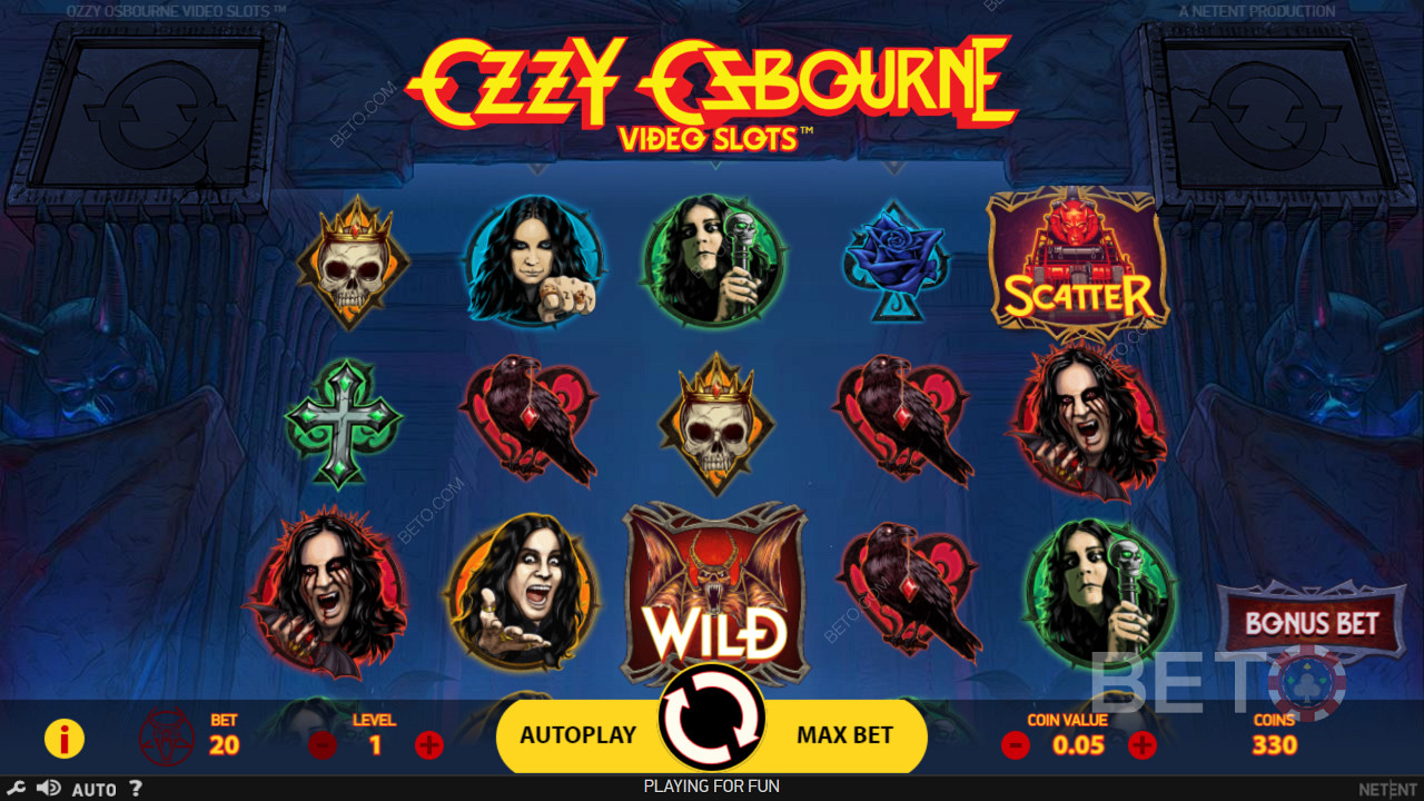 Ozzy Osbourneオンラインスロットで、有名なOzzyに焦点を当てたテーマをお楽しみください。