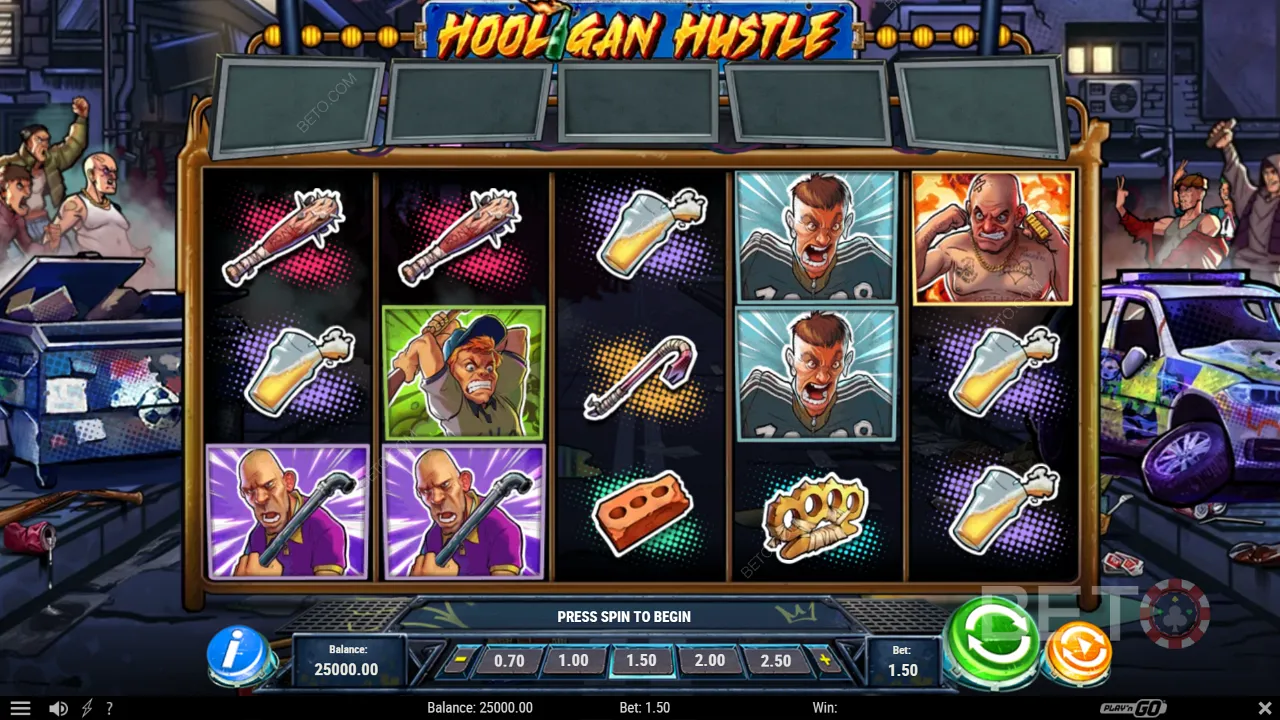 Hooligan Hustle スロットのゲームプレイ