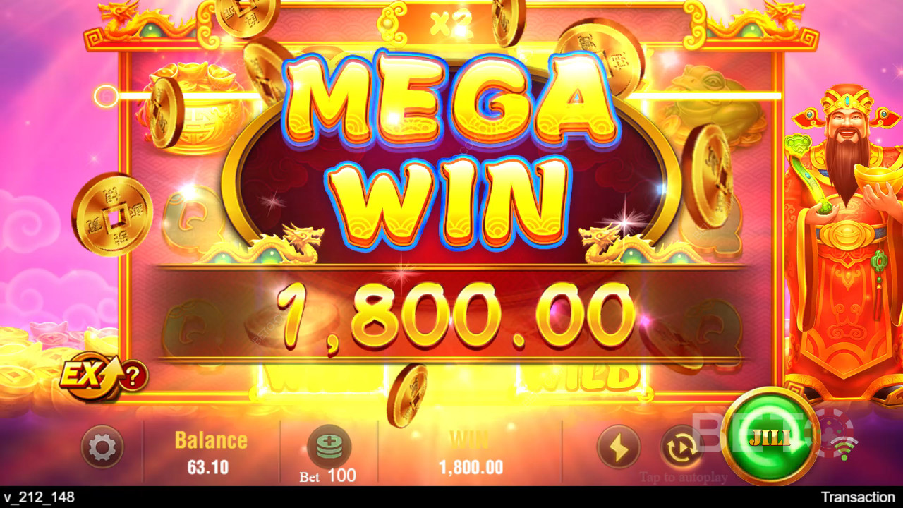 ジリ財神スロットで最大6,750倍の配当を獲得しよう！