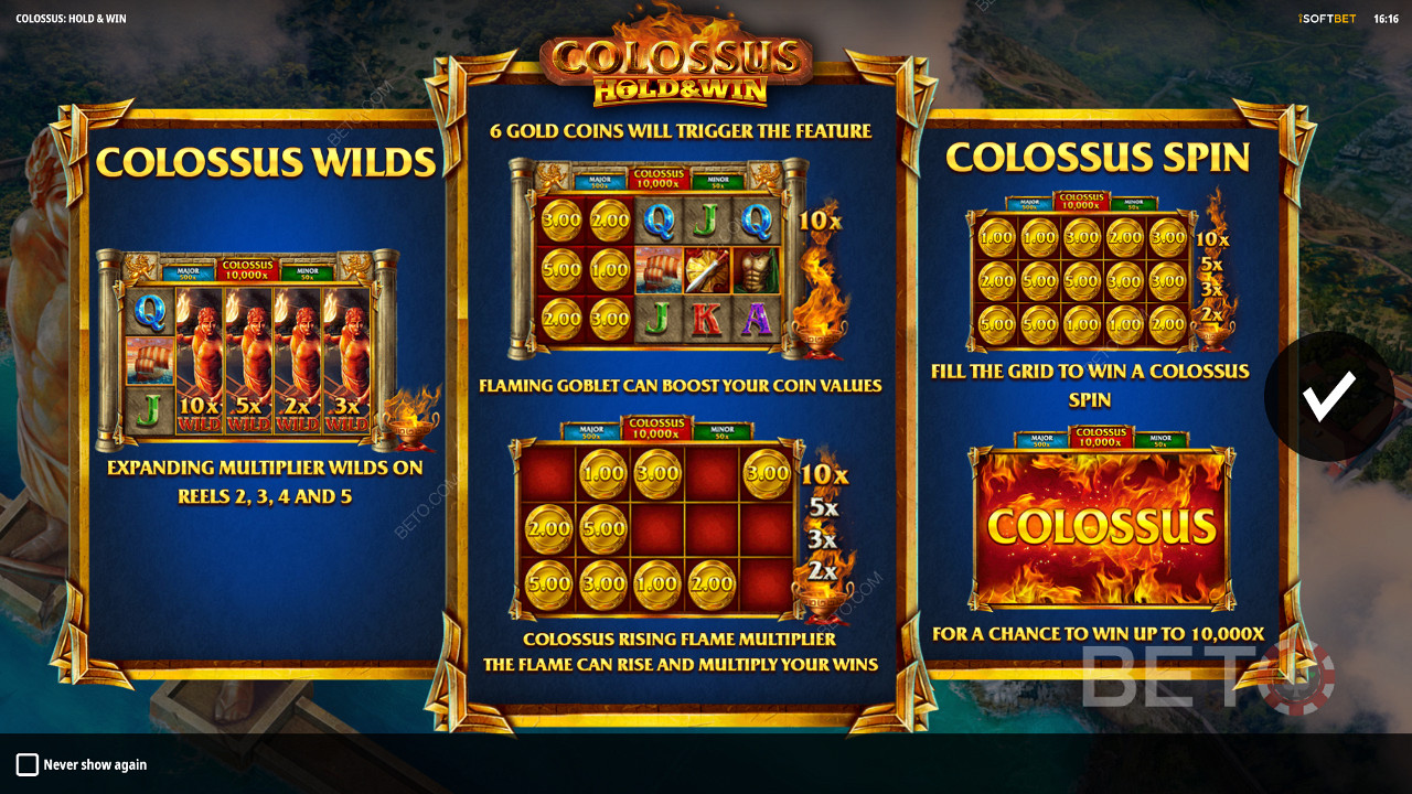Colossus: Hold and Win」スロットでコロッサスワイルド、レスピン、ジャックポットをお楽しみください。