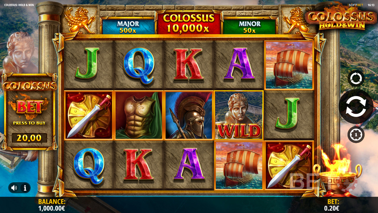 Colossus: Hold and Win」スロットで、賭け金の最大10,000倍のジャックポットを追いかけましょう。