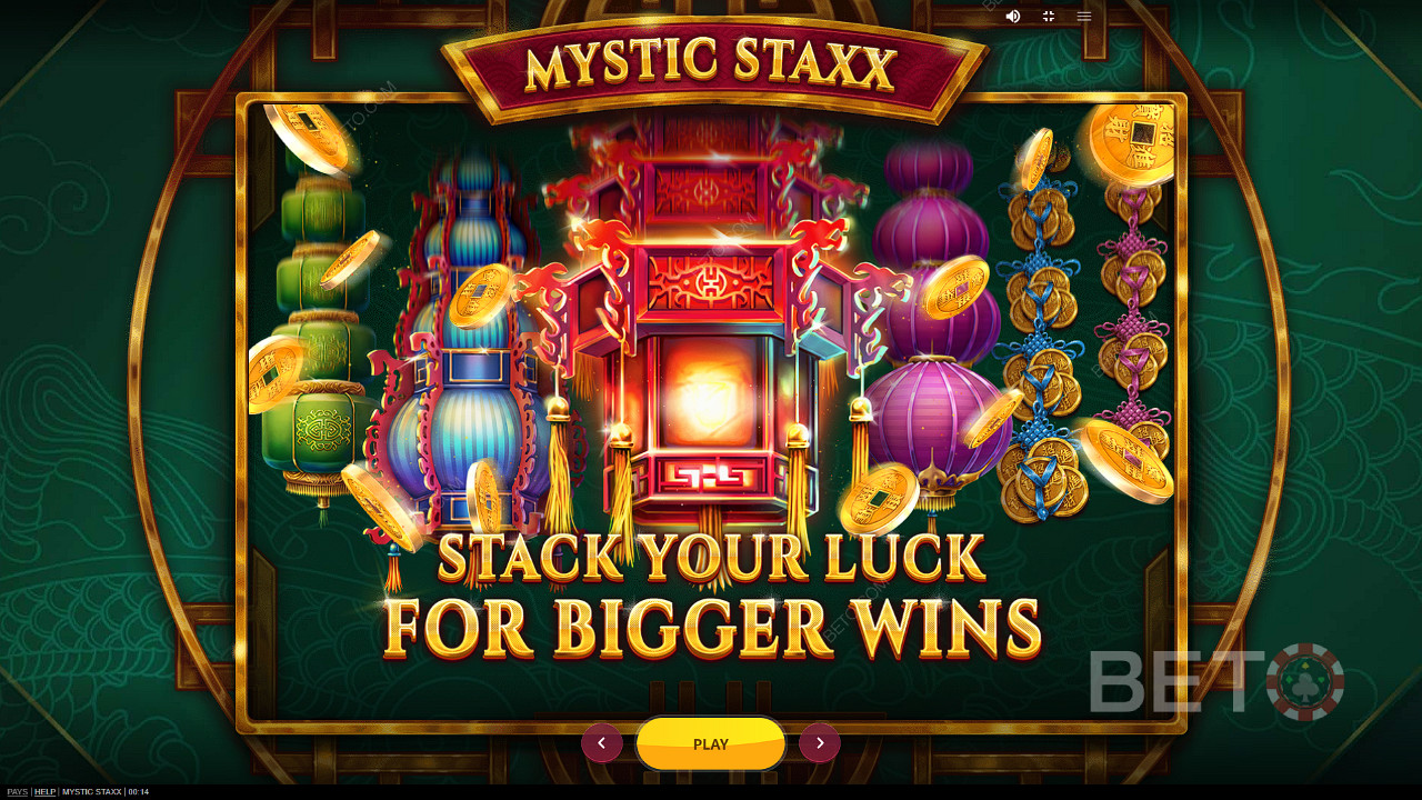ミスティック・スタックス」ゲームでは、「エキスパンディング・スタック」を楽しみながら、賭け金の2,000倍もの賞金を獲得できます