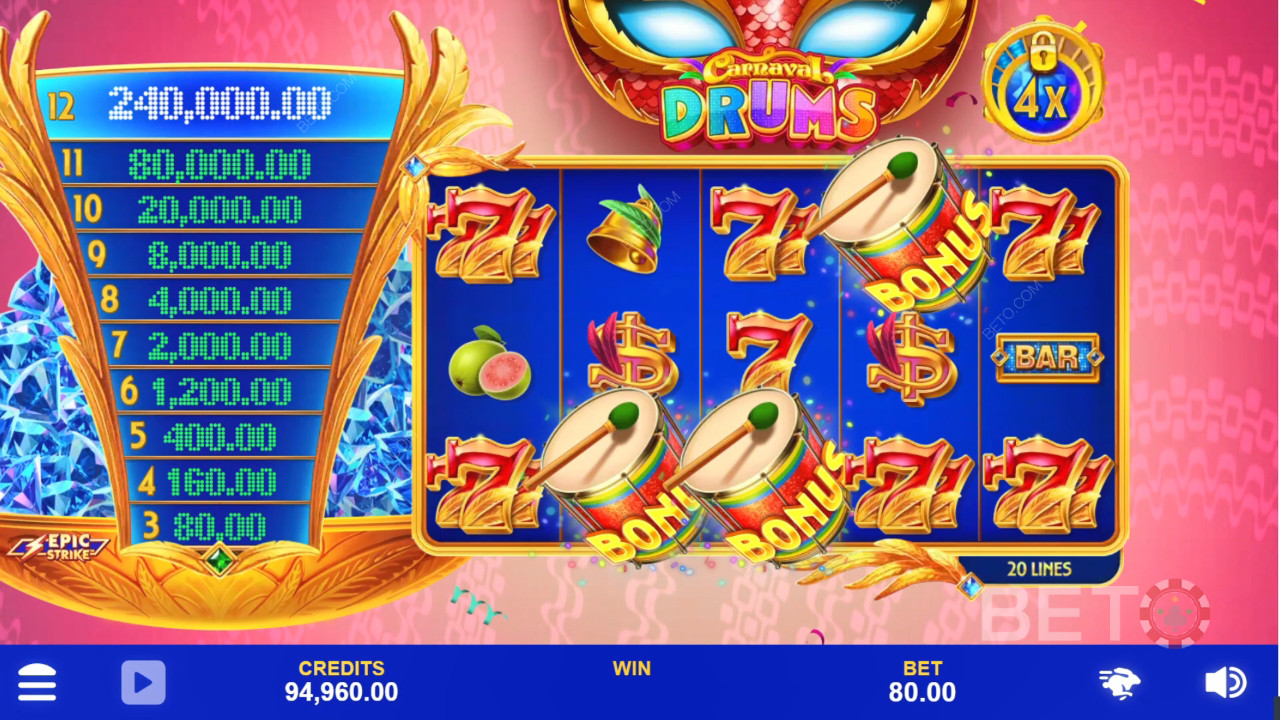 カーニバルドラム レビュー｜BETO Slots