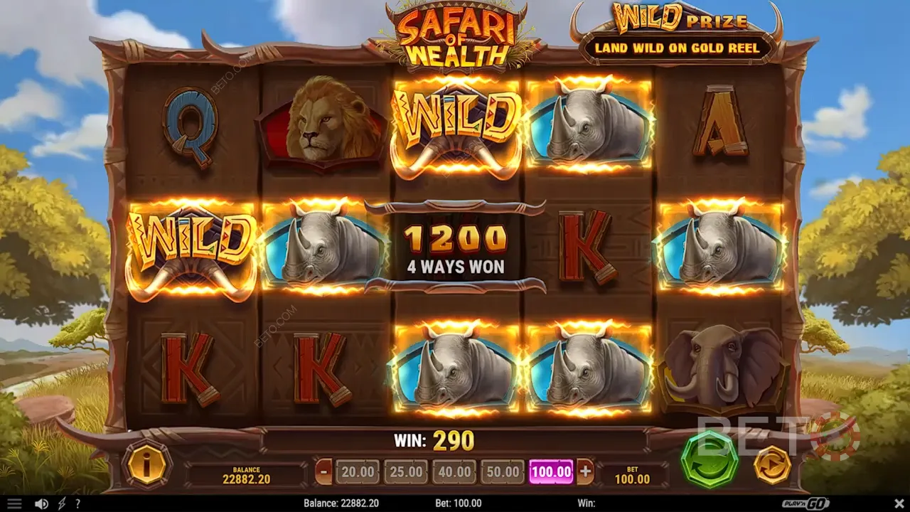 Safari of Wealth」スロットのゲーム性