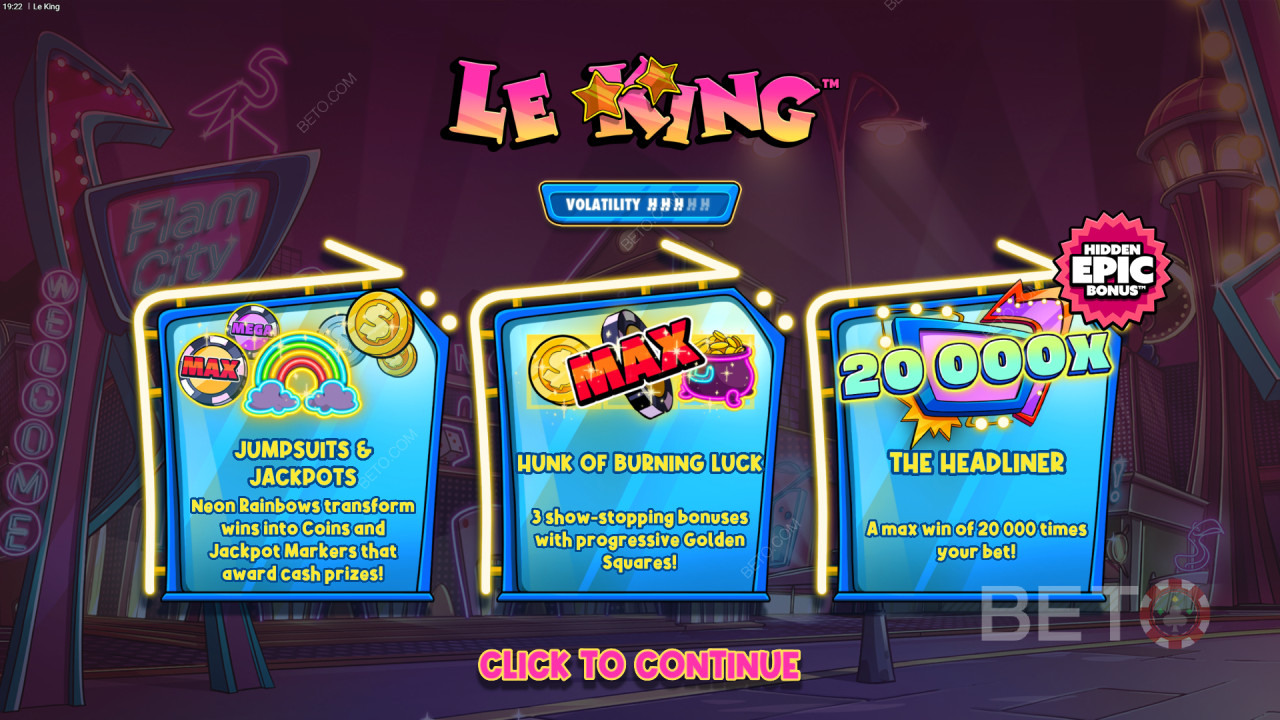 Le Kingスロットで最大20,000倍の配当獲得!
