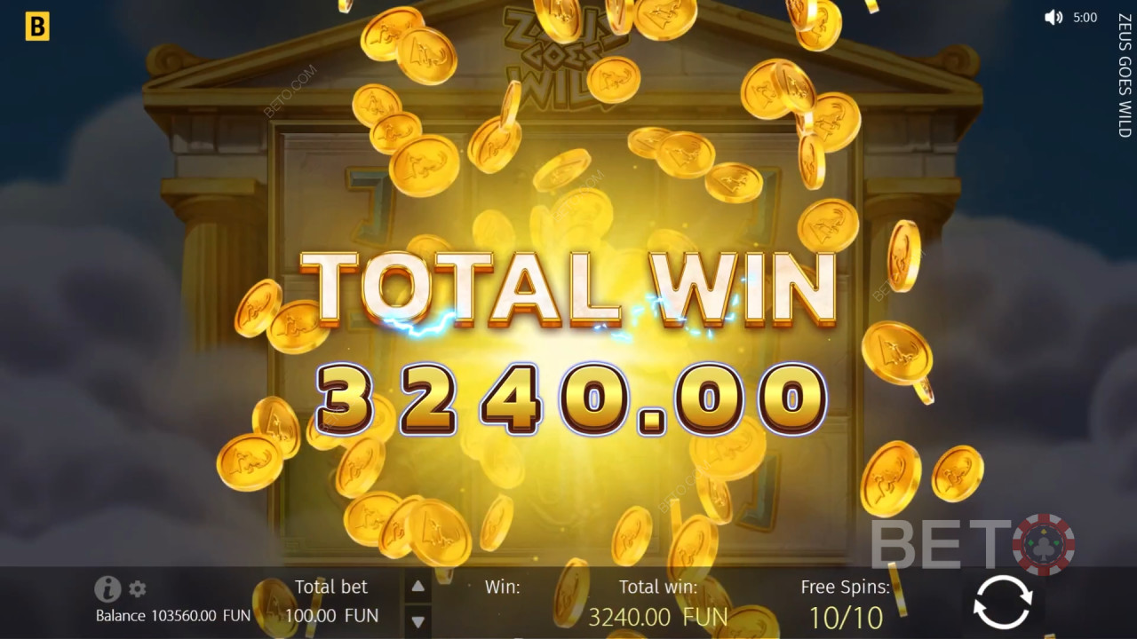 Zeus Goes Wildスロットで最大800倍の配当獲得!