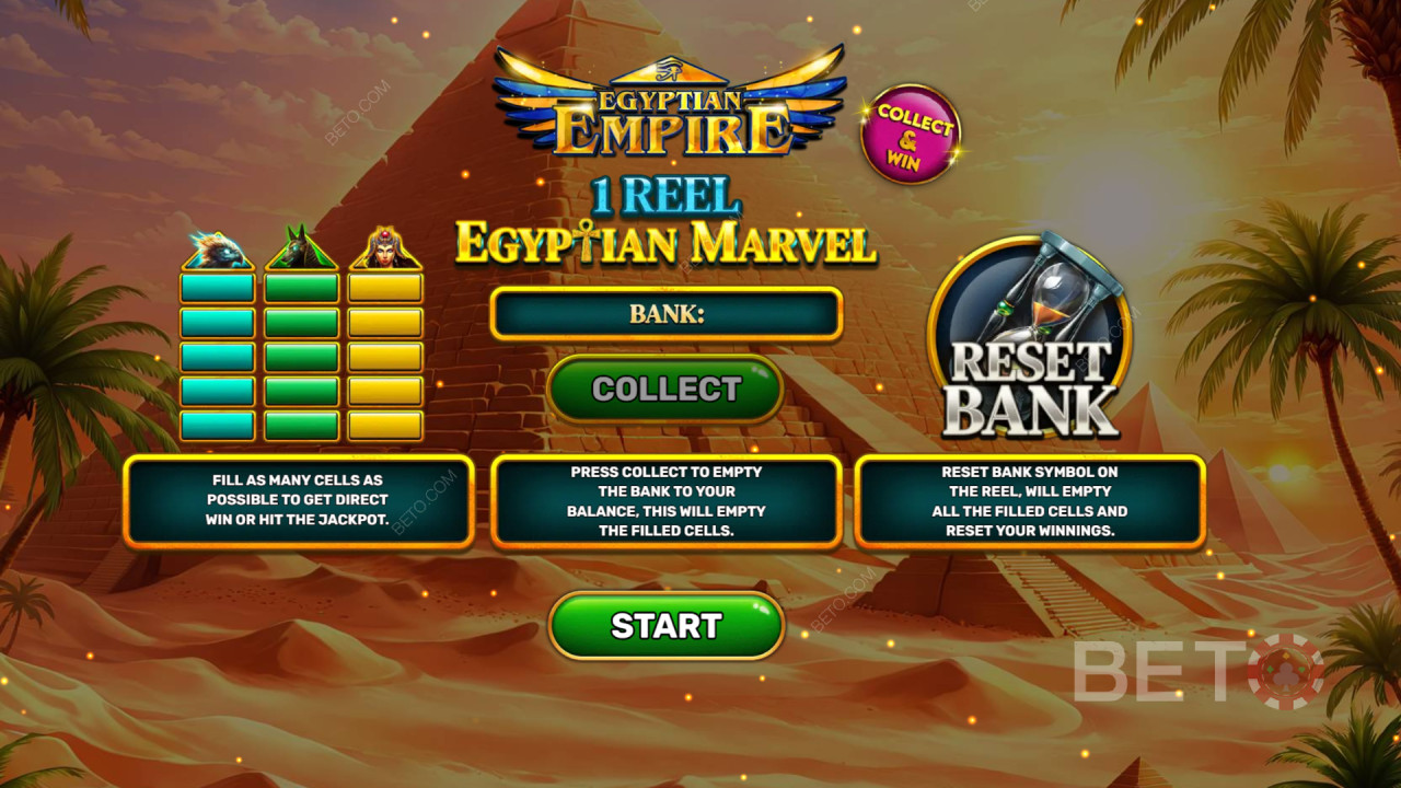 Spinomenalの1 Reel - Egyptian Marvelの遊び方