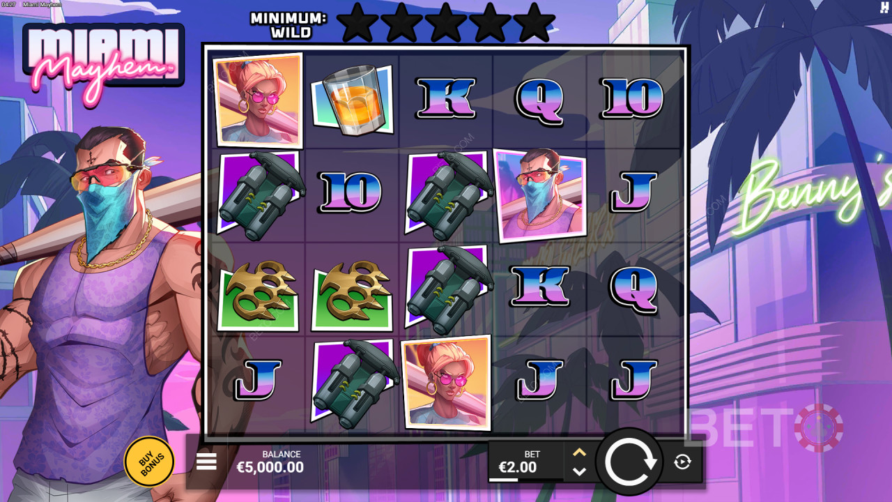 Hacksaw GamingのMiami Mayhemの遊び方