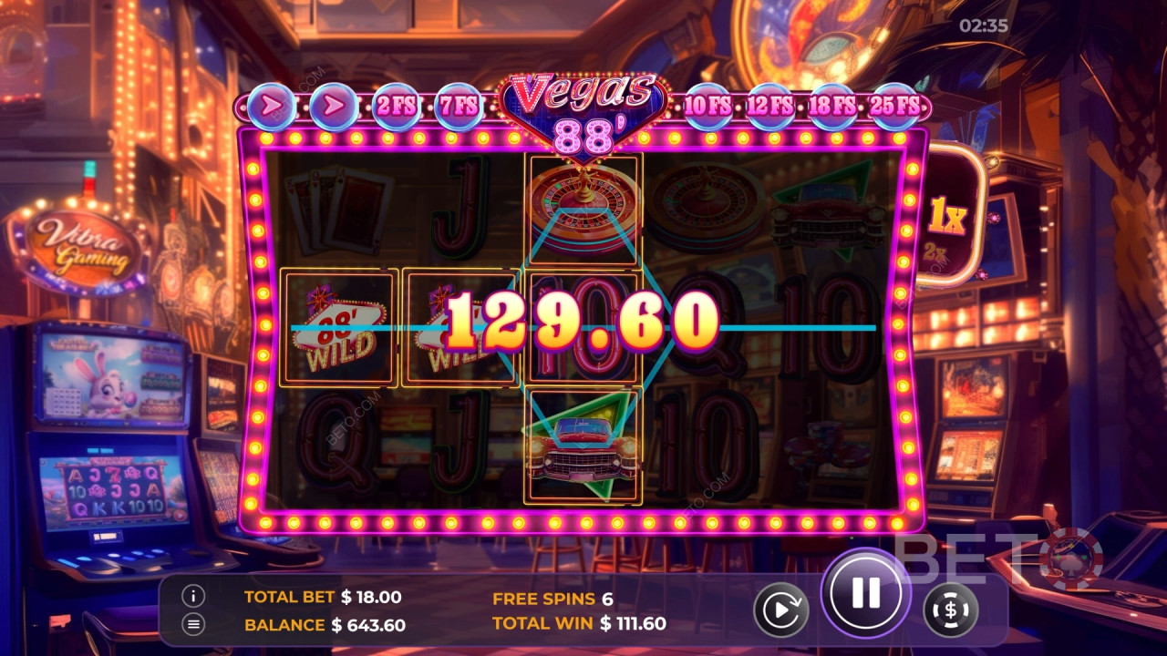 Vibra GamingのVegas 88の遊び方