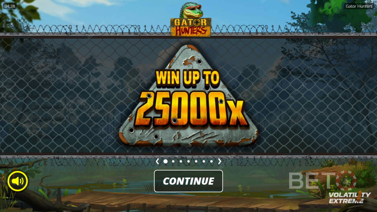 Gator Huntersスロットで最大25,000倍の配当獲得!