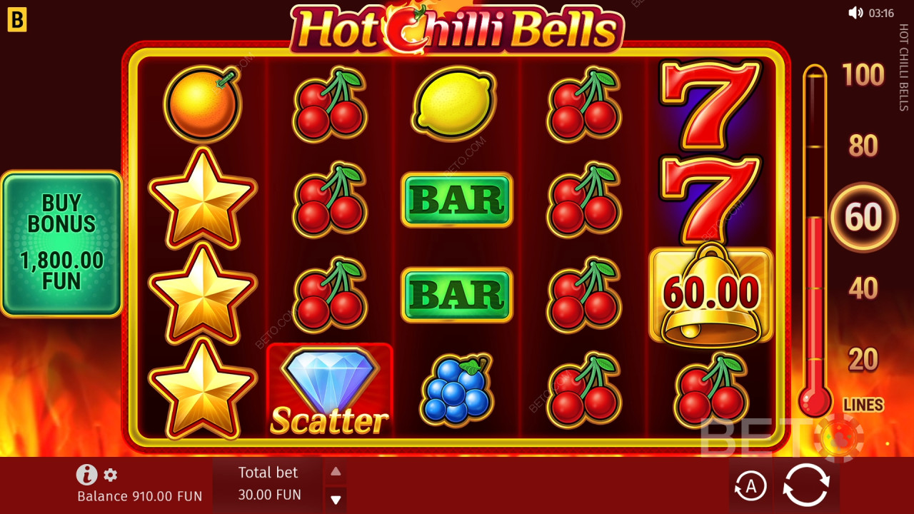 BGaming「Hot Chilli Bells」の遊び方