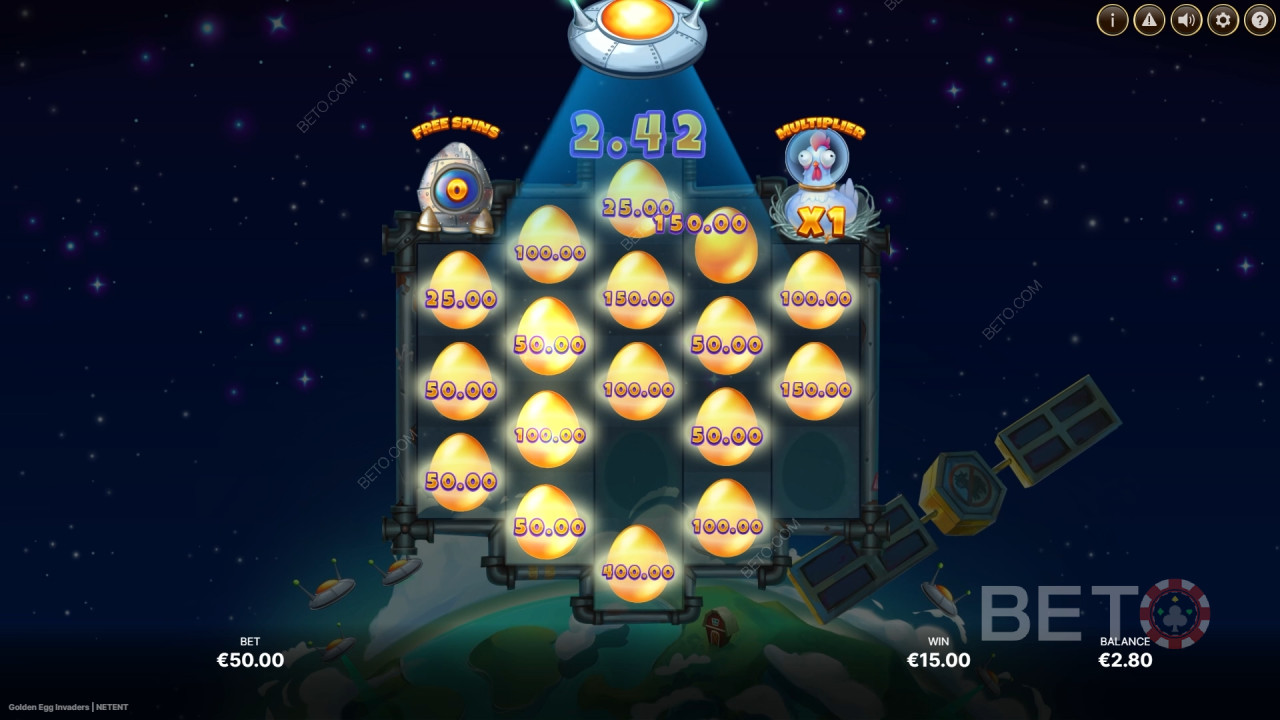 Golden Egg Invadersスロットで勝利を掴め！