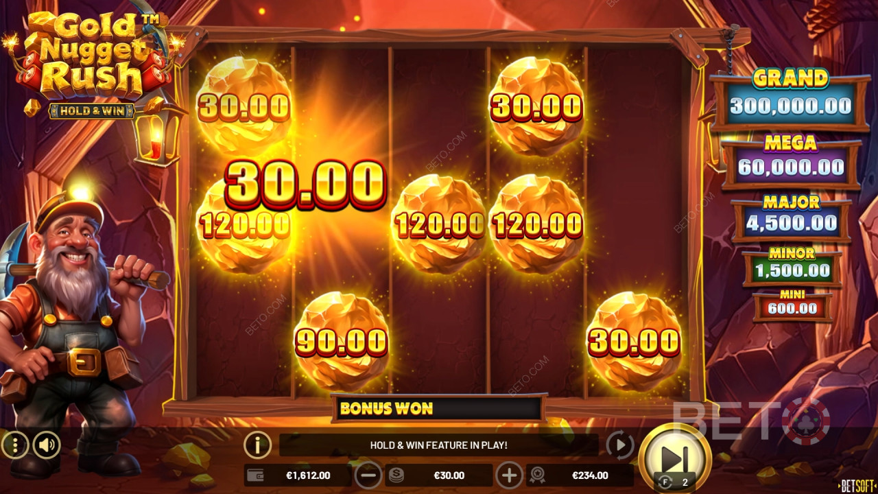 BetsoftのGold Nugget Rushの遊び方