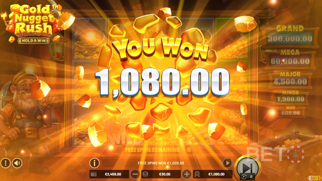 Gold Nugget Rushで最大10,000倍の配当獲得チャンス！