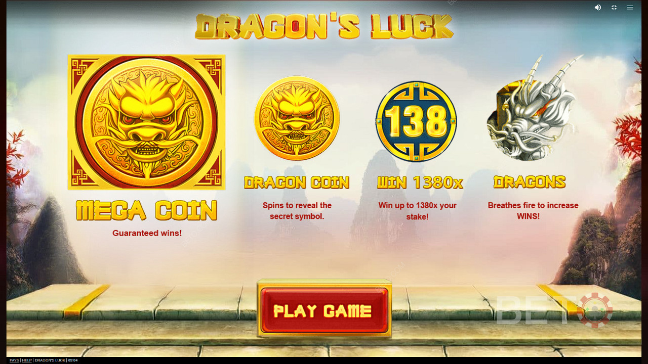 今すぐ「ドラゴンズラック」をプレイして、ベット額の最大1,380倍相当の賞金を獲得しましょう。