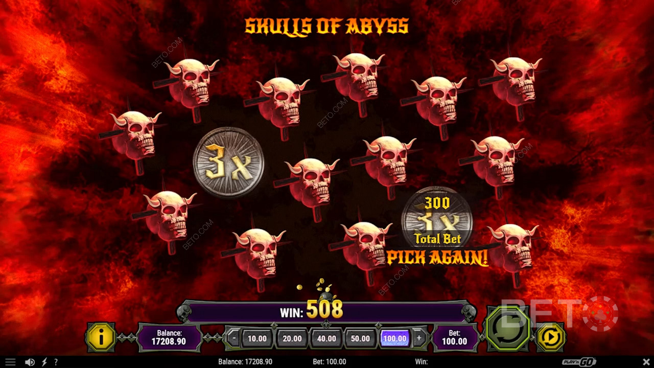 Skulls of Abyssモードでドクロをピックして、リアルマネー賞金と最大20倍のマルチプライヤーを獲得しましょう。